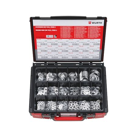 Sealing Ring Assortment 525 Pieces | Aluminium | DIN 7603 Standard | Heat Resistant to 300°C | by Wurth