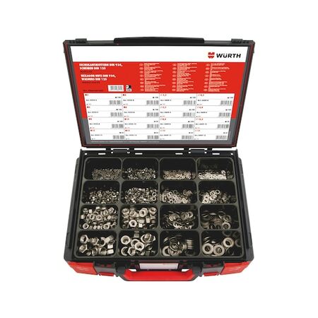 Hexagon Nut Flat Washers A2 Assortment | 1200 Pieces | DIN934 Compliant | Corrosion Resistant | by Wurth