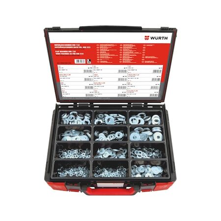 Washer Wing Repair Washer Assortment | 1125 Pieces | Blue Zinc Plated Steel | DIN 125 Compliant | by Wurth