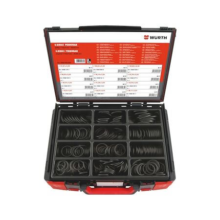 O Ring Imperial Assortment | 330 Pieces in System Case | NBR Material | -30°C to +100°C Temperature Resistance | by Wurth