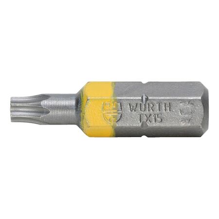 C 6.3 TX Bit (1/4 inch) | TX15 Tip Size | Robust Steel Construction | Short Design | by Wurth