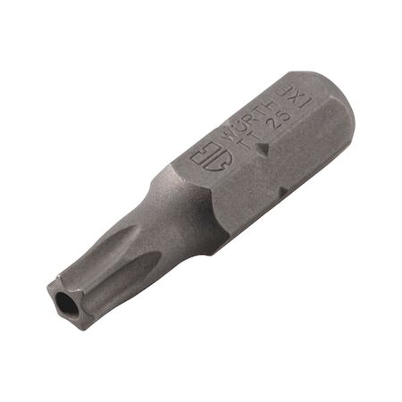 C 6.3 TX25 Bit with Borehole | Robust Steel Construction | 1/4 Inch Hex Drive | by Wurth