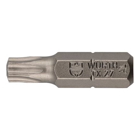 C 6.3 TX27 Bit with Borehole | Durable Steel | 1/4 Inch Hex Drive | by Wurth