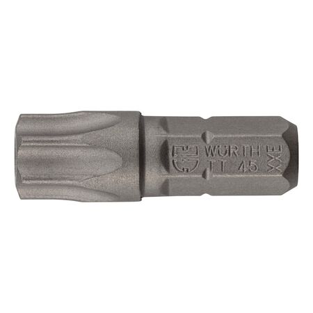 C 6.3 TX45 Bit with Borehole | Durable Steel | 1/4 Inch Hex Drive | by Wurth