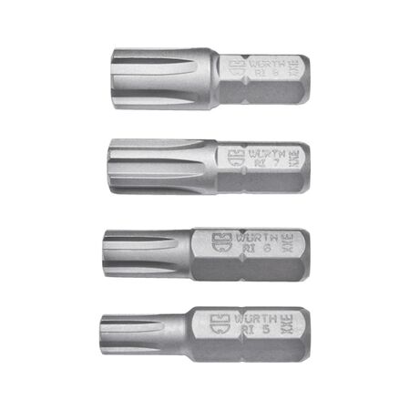 Ribe Bit Assortment 4 pcs | M5, M6, M7, M8 | Durable & Precise | by Wurth