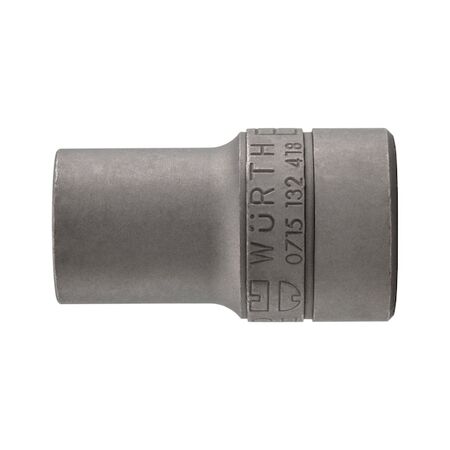1/2 Inch Socket TX Plus | Internal Square Drive | Zinc Phosphated | 45mm Length | by Wurth