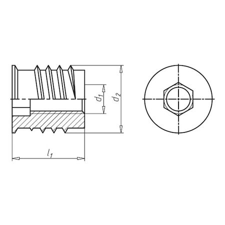Type SKD Coupling Sleeve | Hexagon Socket & Flange | M12 | by Wurth