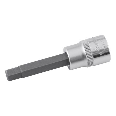 3/8 Inch Socket Wrench | Chrome-Plated Steel | Knurled Design for Better Grip | Long Series for Extra Reach | by Wurth