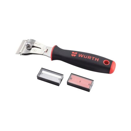 Blade Scraper with Quick Clamp | 12-Piece Set | Ergonomic Handle | Stainless Steel Blades | by Wurth