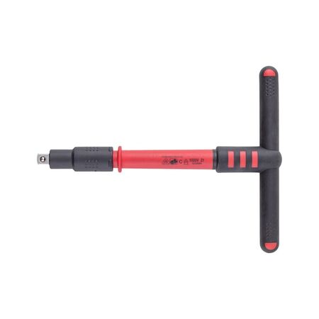 VDE 3/8 Inch T Handle Insulated Socket Wrench | Chrome-Vanadium Steel | Quick-Change Chuck | by Wurth