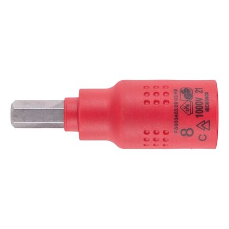 VDE 3/8 Inch Socket Wrench | Insulated for Live Electrical Work | Chrome-Vanadium Steel | by Wurth