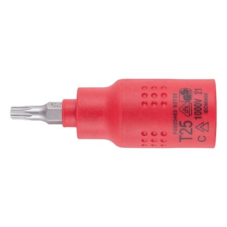 VDE 3/8 inch TX Socket Wrench | Insulated for Live Parts | Chrome-Vanadium Steel | by Wurth