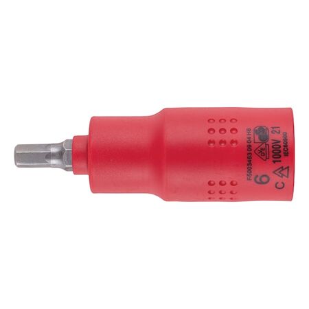 VDE 1/2 Inch Insulated Socket Wrench | 1,000 V AC Rated | Chrome-Vanadium Steel | by Wurth