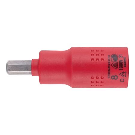 VDE 1/2 Inch Insulated Socket Wrench | 1,000 V AC & 1,500 V DC | Chrome-Vanadium Steel | by Wurth