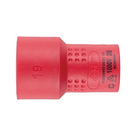 VDE 3/8 Inch Socket Wrench | Insulated for Live Electrical Work | Chrome-Vanadium Steel | by Wurth