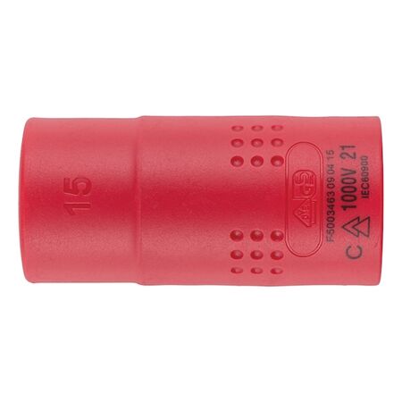 VDE 1/2 Inch Insulated Socket Wrench | Safe for Live Electrical Work | Chrome-Vanadium Steel | Short Design | @PCS by Wurth