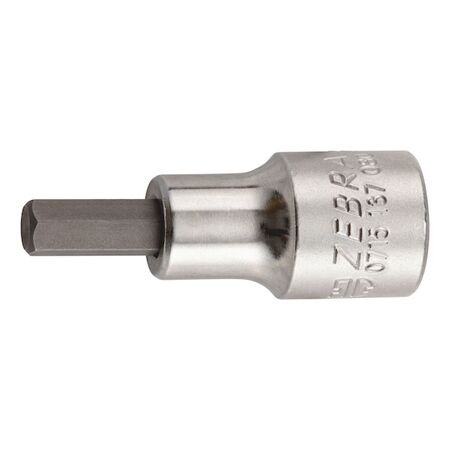 1/2 Inch Socket Wrench Insert | Chrome-Plated | Hexagon Tip | Secure Ball Catch | by Wurth