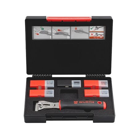 Blade Scraper Set 52 Pieces | Ergonomic Handle | Quick-Release Clamping | Universal Use | by Wurth