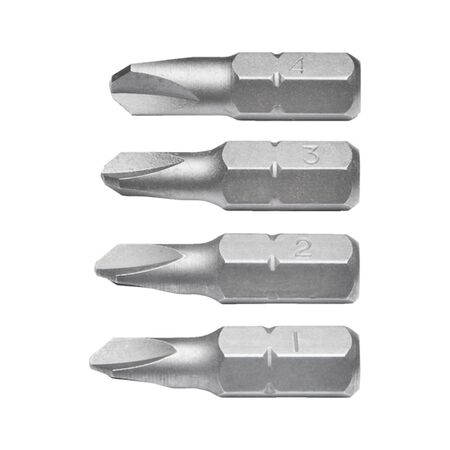 Tri Wing Bit Assortment | 4 Durable Pieces | Sizes 1-4 | by Wurth