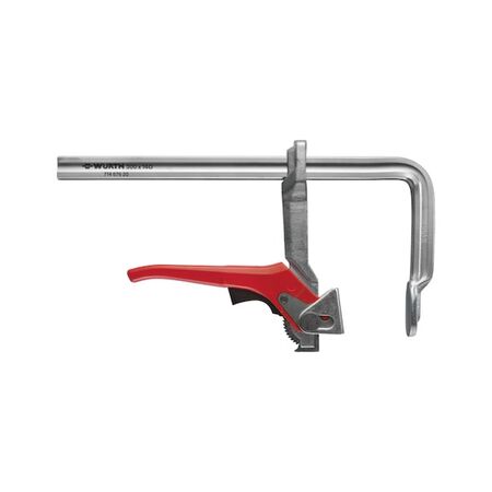 Quick-Action Lever Clamp | Steel Construction | Swivelling Pressure Plate | Fine Metered Ratchet Mechanism | by Wurth