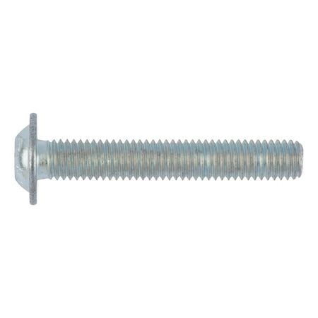 Screw with flattened half round head with collar and hexagon socket ISO 7380-2, steel 10.9, zinc-plated, blue passivated (A2K)