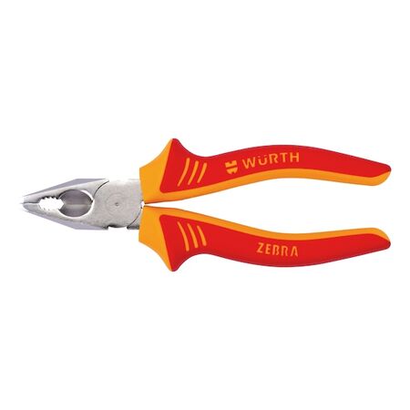 VDE Combination Pliers DIN ISO 5746 | Insulated for Live Work | Chrome Plated Steel | Ergonomic Handle | by Wurth