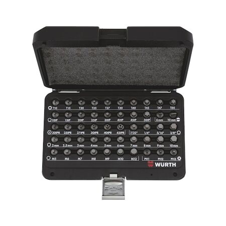 1/4 Inch Socket Wrench Set Mini | 50 Pieces | Zinc Phosphated | Extra Short Geometry | by Wurth
