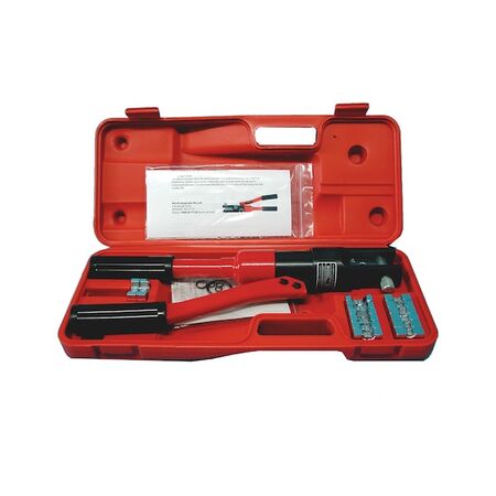 Hydraulic Terminal Crimp Tool Kit | 8 Crimp Dies | Hexagonal Crimp Pattern | by Wurth