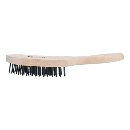 Wire Brush with Wooden Body | 5 Rows | Steel Wire | Rust Removal | by Wurth