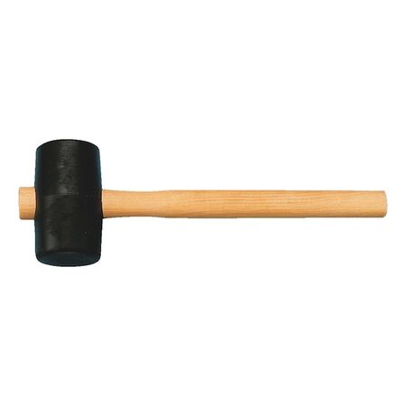 Rubber Hammer Shape A DIN 5128 | 65mm Diameter | Flat Faces & Varnished Ash Handle | by Wurth