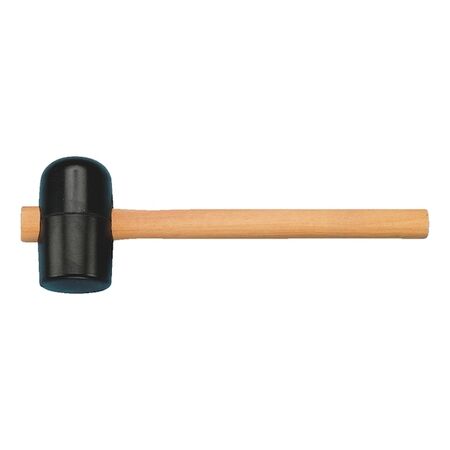 Rubber Hammer Shape B DIN 5128 | 65mm Diameter | Varnished Ash Handle | Non-Marring Impact | by Wurth