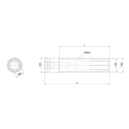 1/2 Inch Impact Socket Wrench Insert | Extra Long Design | Rotatable Plastic Sleeve | Ideal for Deep-Seated Wheel Nuts | by Wurth