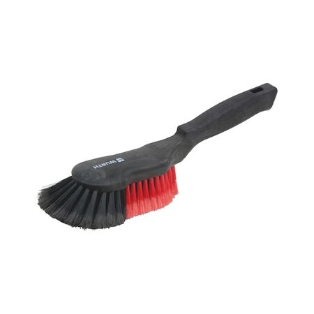 Hand Brush HNDBRSH | Ergonomic Handle | Soft Bristles for Gentle Cleaning | Red & Black | @Each of 1 | by Wurth