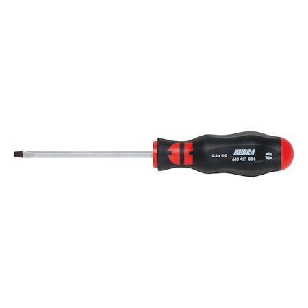 Slotted Screwdriver with Hexagon Shank | Robust Chrome-Plated | Black Point Tip | 2-Component Handle | @Each by Wurth