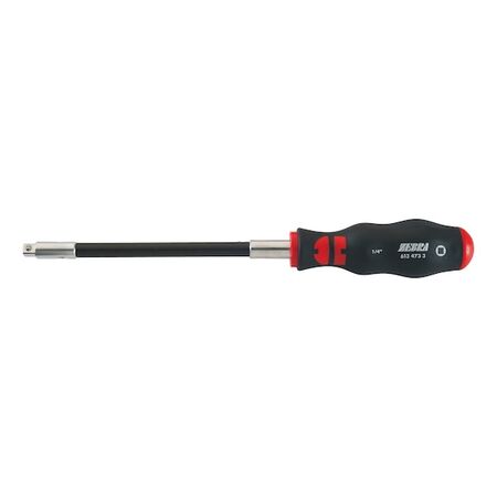 Flexible Shaft Screwdriver | 1/4 Inch Tip | Chrome-Plated Shank | Ergonomic Non-Slip Handle | by Wurth