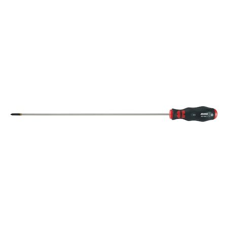Screwdriver PH Long with Round Shank | PH2 Tip Size | Ergonomic Handle | Corrosion-Resistant | by Wurth