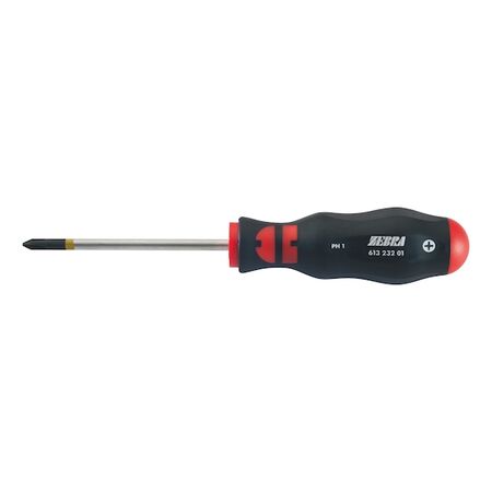 PH Screwdriver with Round Shank | PH2 Tip Size | Ergonomic Handle | Corrosion-Resistant | by Wurth