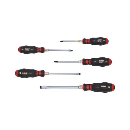 3 Component Screwdriver Set | 5 Pieces | Ergonomic Handle | Enhanced Power Transmission | by Wurth