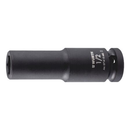 1/2 inch impact socket wrench, inch, hex., long