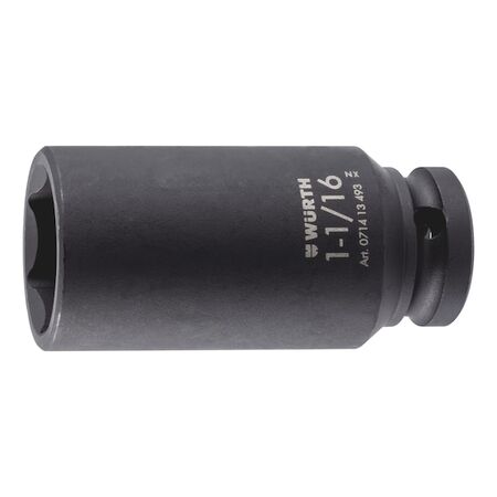 1/2 inch impact socket wrench, inch, hex., long