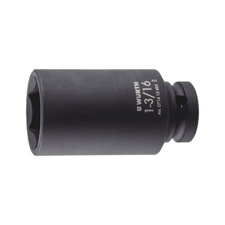 1/2 inch impact socket wrench, inch, hex., long