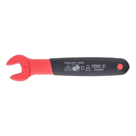 Straight Metric VDE Single Open-End Wrench | Insulated for Live Parts | Chrome-Vanadium Steel | by Wurth