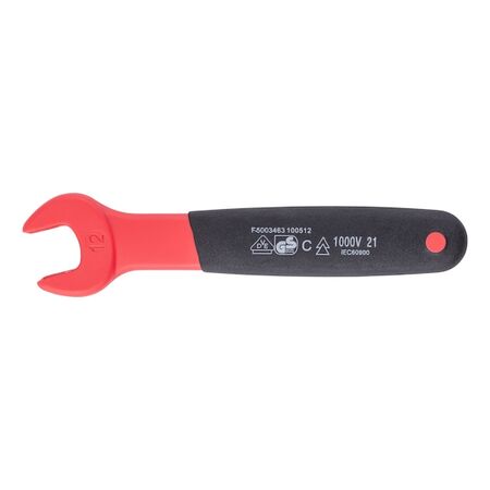 Straight Metric VDE Single Open-End Wrench | Insulated for Live Parts | Chrome-Vanadium Steel | by Wurth