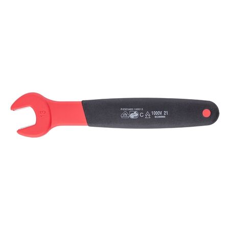 Straight Metric VDE Single Open-End Wrench | Insulated for Live Parts | Chrome-Vanadium Steel | by Wurth