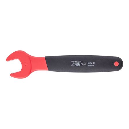 Straight Metric VDE Single Open-End Wrench | Insulated for Live Parts | Chrome-Vanadium Steel | by Wurth
