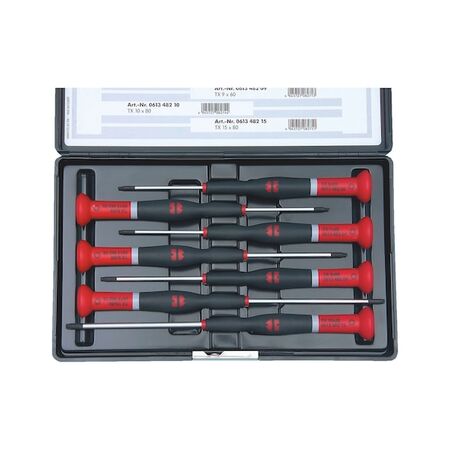 Precision Screwdriver Set TX | 7 Pieces | Rotatable Centre Head & Soft-Grip Handle | by Wurth