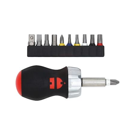 Mini Ratchet Screwdriver Set | 12 Pieces | Ergonomic Handle & 45 Teeth Ratchet | Max Torque 40 Nm | by Wurth