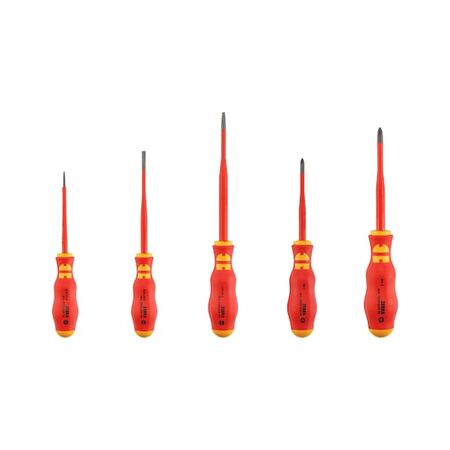 VDE Insulated Screwdriver Set | Extra Slim Design | 5 Pieces | Individually Tested | by Wurth