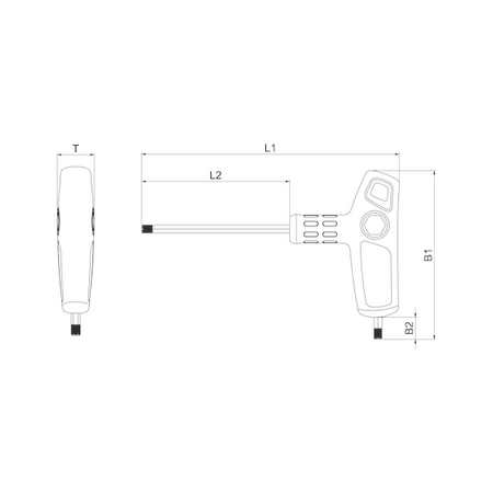 T-handle 2-component Hex Key with Side Drive | Chrome Plated | Ergonomic Design | 4mm Tip Size | by Wurth