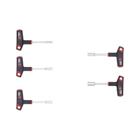 T-Handle Hexagon Drive Set | 5 Pieces | Asymmetric Grip & Fast-Turning Zone | by Wurth